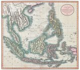 Map of mainland Southeast Asia including Burma / Myanmar, Lan Na (now Northern Thailand), Siam (Thailand), Laos, Cambodia, Vietnam, Champa, Malaya, Indonesia and the Philippines.<br/><br/>

Pulau Pinang / Penang Island is shown as being British (1786), and the Paracels Islands (Vt. Hoàng Sa, Ch. Xi Sha) are clearly shown as being Vietnamese.